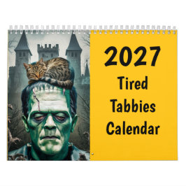 2027 Grappige Moeë Tabbykatten Kalender