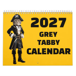 2027 Grijs Tabby Kat Kalender
