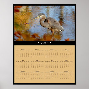 2027 Grote Blauwe Reiger Muurkalender Geduldige Vi Poster