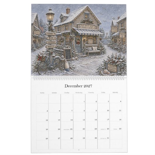 2027 Haven Dorp Kalender (Dec 2027)