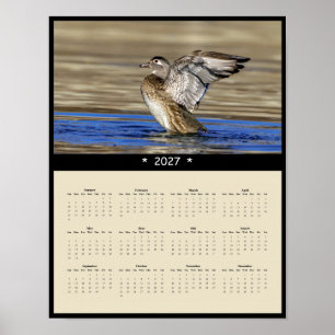 2027 Hout Eend Muurkalender - Natuurfotografie Poster