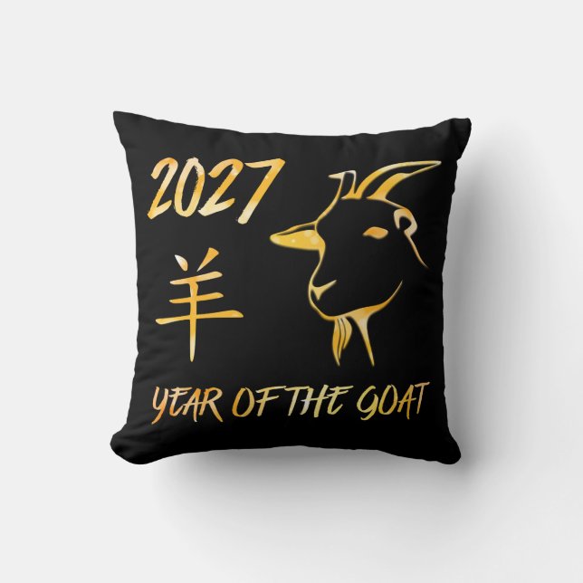 2027 Jaar Van De Geit Kussen (Voorkant)