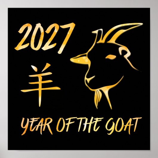 2027 Jaar Van De Geit Poster (Voorkant)