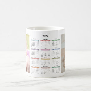 2027 kalender 2 foto's eenvoudig modern jaarlijks  koffiemok