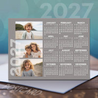2027 Kalender 3 Foto's Basis Taupe Minimaal Magnee