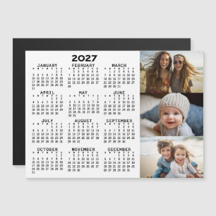 2027 Kalender 3 Foto's Minimalistisch Zwart Wit Ma