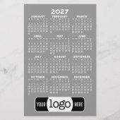 2027 Kalender - Basic Grijs Minimaal Logo Briefpapier (Voorkant)