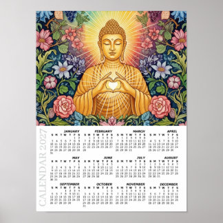 2027 Kalender, Groot, Boeddha / Hart van Licht Poster