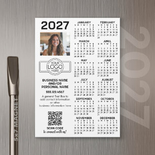 2027 Kalender Kantoor logo, QR-code, foto en meer