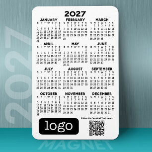 2027 Kalender met bedrijfslogo en QR-code Magneet