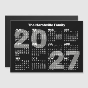2027 Kalender met extra tekst - magnetische kaart