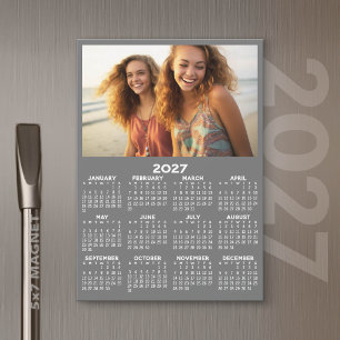 2027 Kalender met Foto Hele Jaar Moderne Magneet