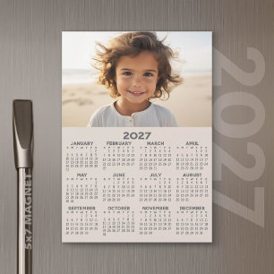 2027 Kalender met Foto - Jaaroverzicht Magnetische