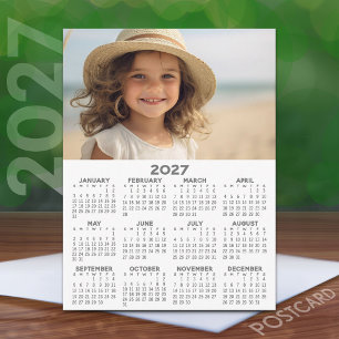 2027 Kalender met Foto - Overzicht van het hele ja Briefkaart