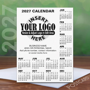 2027 Kalender met logo Contactinformatie Briefkaart