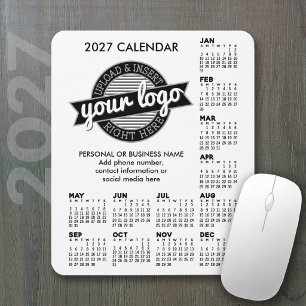 2027 Kalender met logo Contactinformatie Muismat