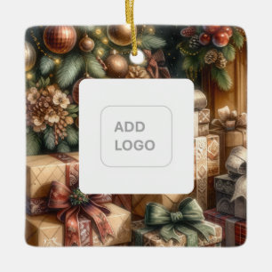 2027 kalender vakantie QR-code bedrijfslogo Keramisch Ornament