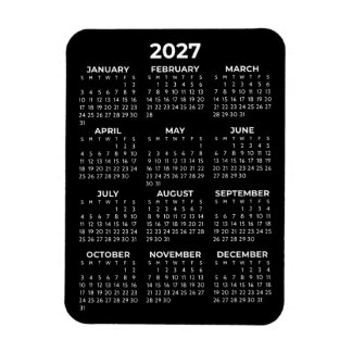 2027 Kalender voor het hele jaar Basic Minimaal Mi Magneet