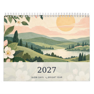 2027 Langzame Dagen Helder Jaar Schitterend Landsc Kalender