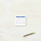 2027 Maandkalender Blauwe Versie Post-it® Notes (Op bureau)