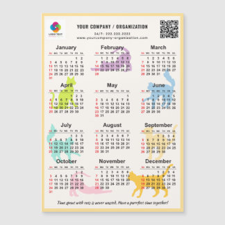 2027 Maandkalender Pastel Speelse Kat Magneet