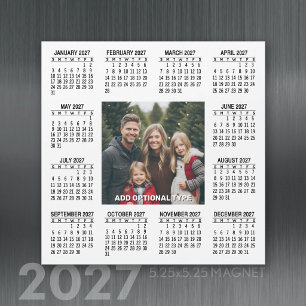 2027 Magnetische Kalender Vierkant met Foto