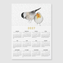 2027 Matthew 6:26 Waterverf Vogels Kalender Magnee