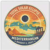 2027 Middellandse Zee Zonsverduistering Sticker (Voorkant)