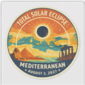2027 Middellandse Zee Zonsverduistering Sticker (Voorkant)