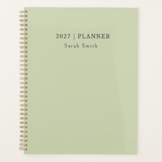 2027 Minimaal Planner Zachte Pistache Salie Cover