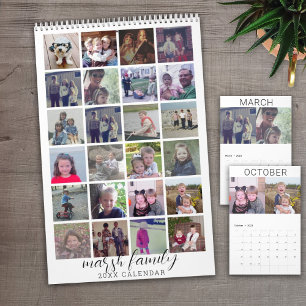 2027 Moderne Familie 24 Foto - zwart wit minimalis Kalender
