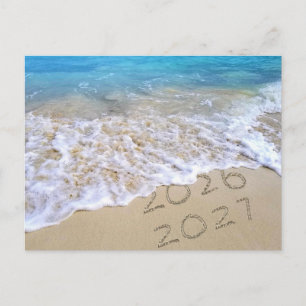 2027 Nieuwjaar Tropisch Strand Briefkaart