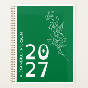 2027 nom moderne esthétique florale verte minimali