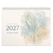 2027 op maat gemaakte botanische familie muurkalen