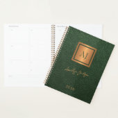 2027 Or vert monogrammé écriture élégante du nom (Devant avec enveloppe)