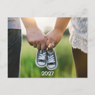 2027 Photo Pregnancy Expecting Announcement Briefkaart