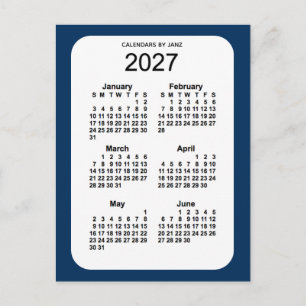 2027 Politiedoos blauw 6 maanden Mini Agenda van J Briefkaart