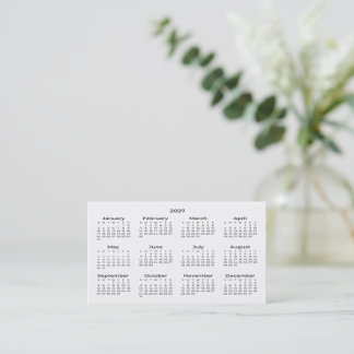 2027 Portefeuillegrootte Kalender Visitekaartje