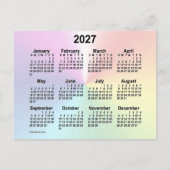 2027 Rainbow Cloud Mini Kalender van Janz Briefkaart (Voorkant)
