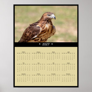 2027 Roodstaartbuizerd Muurkalender - Roofvogel Poster
