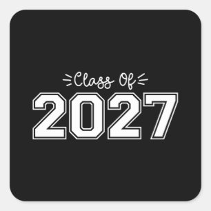 2027 senioren, Klasse van 2027 Afstuderen Vierkante Sticker