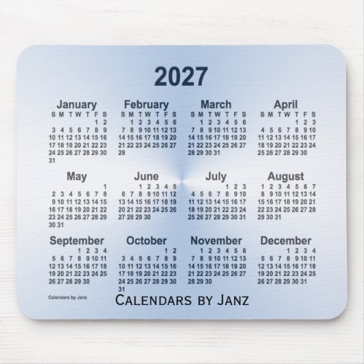 2027 Steel Blue Calendar van Janz Muismat (Voorkant)