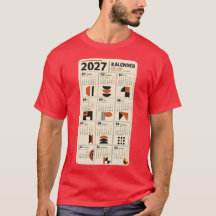 2027 T-shirt – Bauhaus-geïnspireerde kalender
