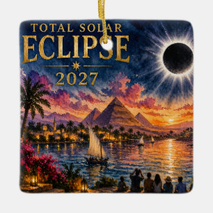2027 Totale Zonsverduistering Egypte Keramisch Ornament