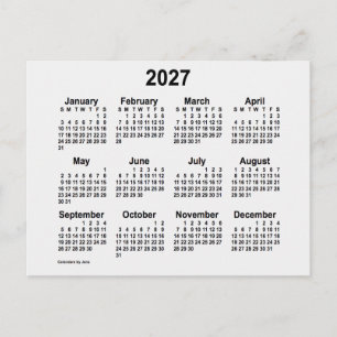 2027 White Smoke Mini-kalender van Janz Briefkaart