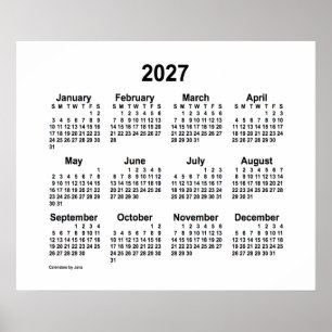 2027 Witte Kalender van Janz Print