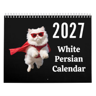 2027 Witte Perzische Kat Kalender