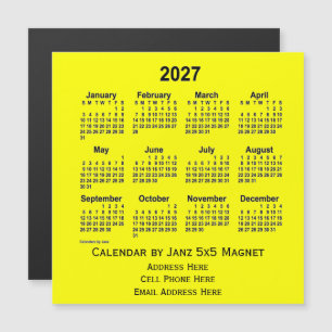 2027 Yellow Business Calendar van Janz