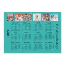 2027 Zes Foto's Kleurrijke Agenda Magneet