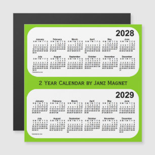 2028-2029 Geel groen 2 jaar agenda van Janz